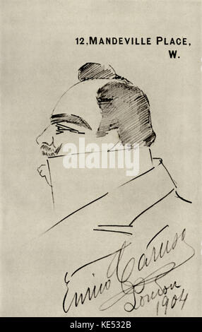 Enrico Caruso portrait of the Italian tenor. Born Errico Caruso. 25