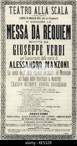 GIUSEPPE VERDI Poster for first performance of of Othello at La Scala ...