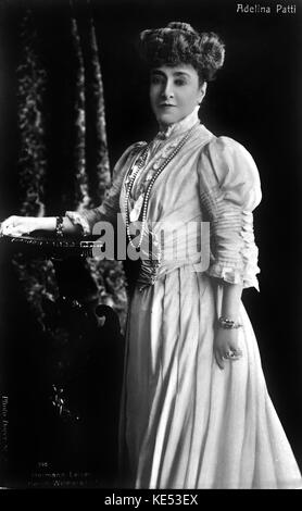 Adelina Patti - portrait of the Italian soprano. 10 February 1843 - 27 September 1919. Stock Photo