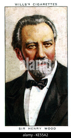 Sir Henry Wood. English conductor. Conducted the Promenade Concerts. 3 March 1869 – 19 August 1944. (Wills's cigarette card) Stock Photo