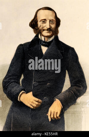 Jacques Offenbach - portrait of German / French composer. 1819-1880. Colourised version. Stock Photo