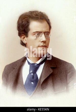 Gustav Mahler in 1892, while at Hamburg Opera. Austrian composer, 1860-1911. Colourised version. Stock Photo