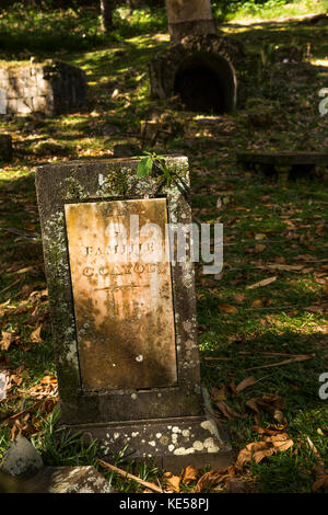 The Seychelles, Mahe, Victoria, Bel Air, historic colonial-era cemetery, Cayol family memorial Stock Photo