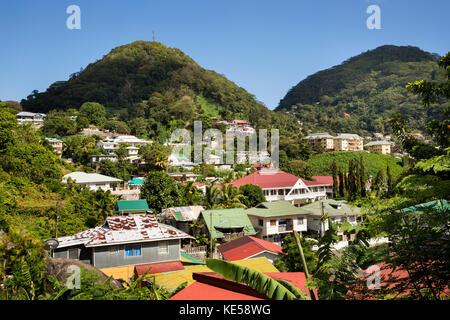 The Seychelles, Mahe, Victoria, Bel Air, suburban houses Stock Photo