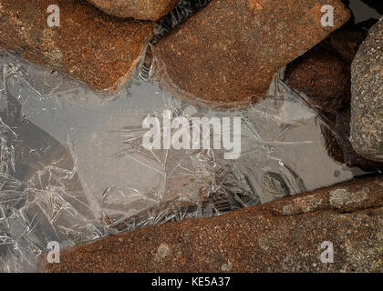 Frozen water in a lock, Cairngorm National Park Stock Photo