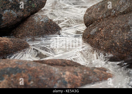 Frozen water in a lock, Cairngorm National Park Stock Photo