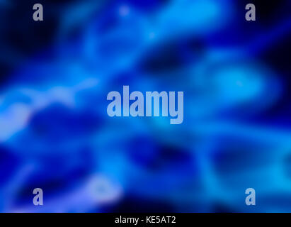 blue blurred curvy smoke lights as dark background Stock Photo