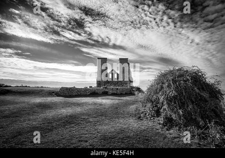 Reculver Towers seen from the eastern side. Stock Photo