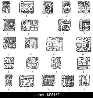 Maya Hieroglyphs Fig 37 Stock Photo