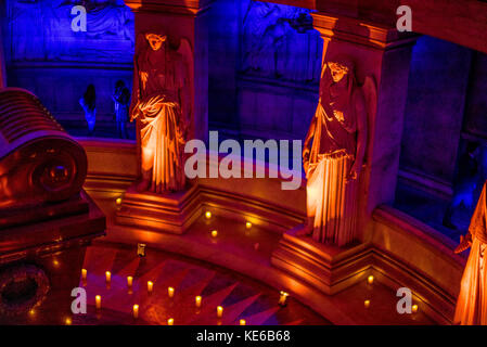 Inside Napoleon's tomb at night within Les Invalides in Paris, France Stock Photo