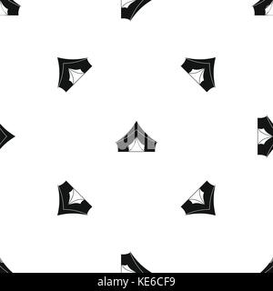 Tent with a triangular roof pattern seamless black Stock Vector