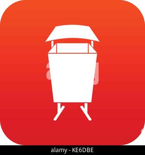 Litter waste bin icon digital red Stock Vector
