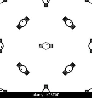 Belt with oval shaped buckle pattern seamless black Stock Vector