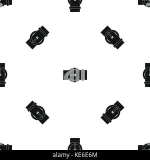 Circle belt buckle pattern seamless black Stock Vector