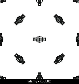Oval belt buckle pattern seamless black Stock Vector
