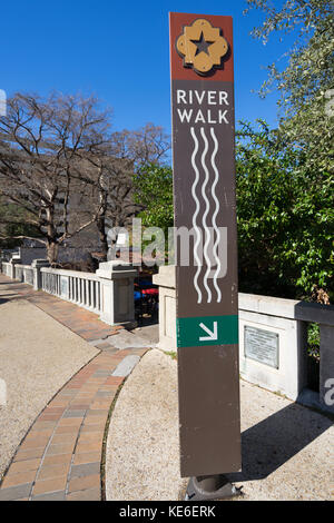 January 3, 2016 San Antonio, Texas: the river walk through the downtown area is a network of walkways along the banks of the San Antonio River Stock Photo