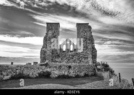 Reculver Towers seen from the eastern side. Stock Photo