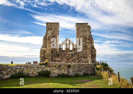 Reculver Towers seen from the eastern side. Stock Photo