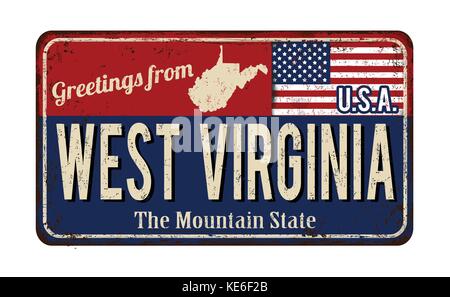 'Greetings from West Virginia, the State Beautiful', postcard, 1937 ...