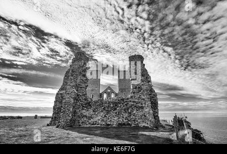 Reculver Towers seen from the eastern side. Stock Photo