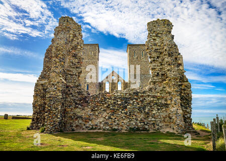 Reculver Towers seen from the eastern side. Stock Photo