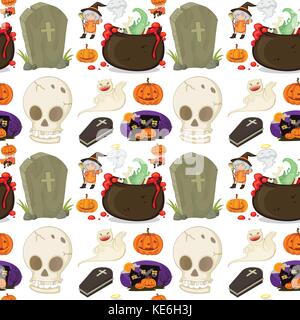 Seamless halloween festival theme illustration Stock Vector