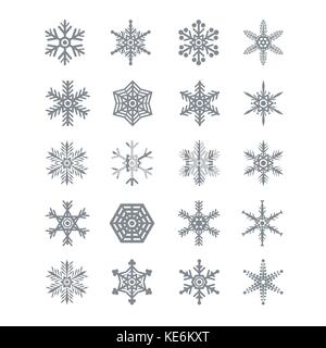 Set of snowflakes icons collection. Vector eps 10 Stock Vector