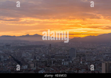 Sunrise over Marseille Stock Photo