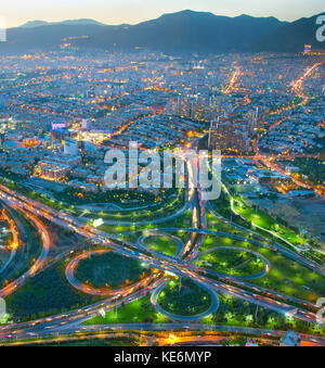 Skyline of Tehran at beautiful sunset. Iran Stock Photo