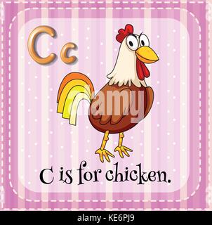 Flashcard letter C is for chicken Stock Vector