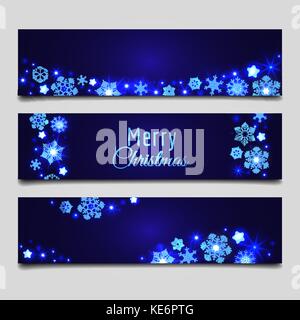 Christmas snowflakes banners Stock Vector