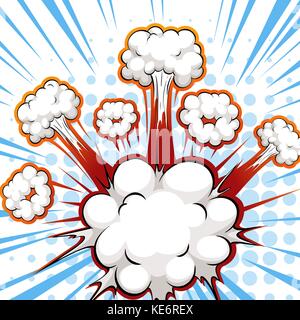 Comic balloon with blue background Stock Vector