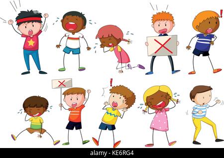 Man shouting on crying woman. Couple quarrel icon isolated on white ...