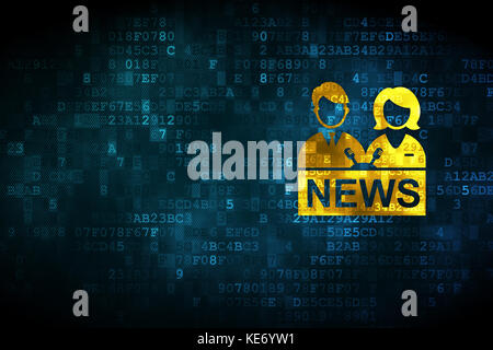 News concept: Anchorman on digital background Stock Photo