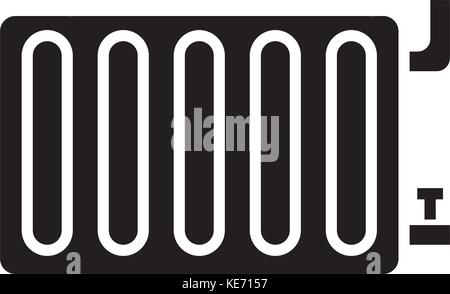 radiator steel panel icon, vector illustration, black sign on isolated background Stock Vector