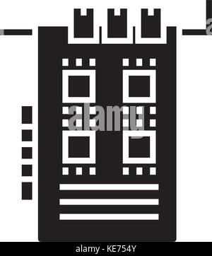 sound card icon, vector illustration, black sign on isolated background Stock Vector