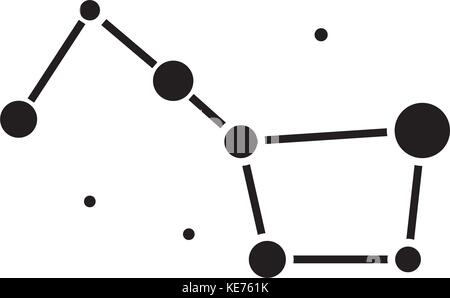stars - Big Dipper - great bear icon, vector illustration, black sign on isolated background Stock Vector