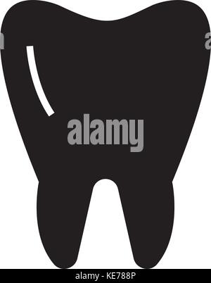 tooth classic icon, vector illustration, black sign on isolated background Stock Vector