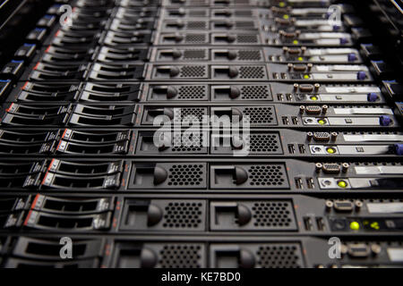 Close up server room panel Stock Photo