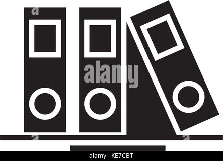 folders and files icon, vector illustration, black sign on isolated background Stock Vector
