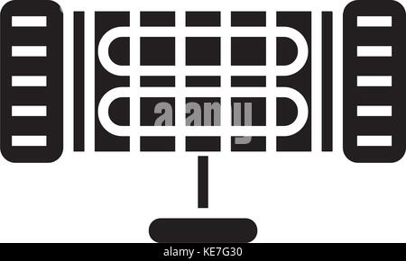 infrared heater icon, vector illustration, black sign on isolated background Stock Vector