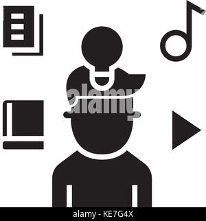intellectual property rights - marketing idea icon, vector illustration, black sign on isolated background Stock Vector
