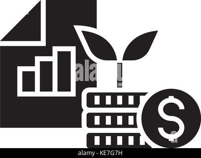 investment portfolio icon, vector illustration, black sign on isolated background Stock Vector
