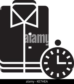 laundry - cleaning cloths - express cleaning icon, vector illustration, black sign on isolated background Stock Vector