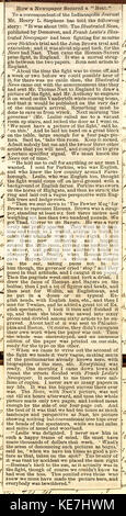 Thomas Butler Gunn Diaries  Volume 12, page 187 (newspaper clipping) Stock Photo