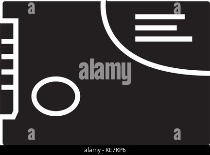 memory card ssd icon, vector illustration, black sign on isolated background Stock Vector