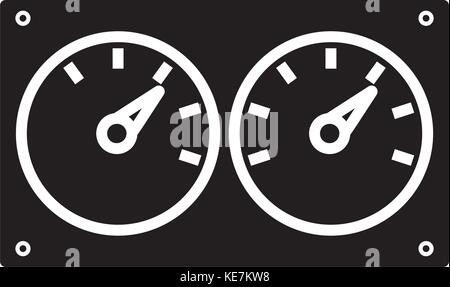 meter control dual icon, vector illustration, black sign on isolated background Stock Vector