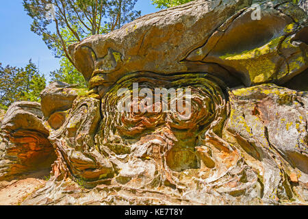 Liesegang rings in the Garden of the Gods in Shawnee National Forest Stock Photo