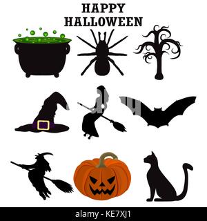 Silhouettes set for Halloween party Stock Vector