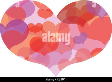 SINGLE HEART WITH MULTIPLE HEARTS INSIDE Stock Vector
